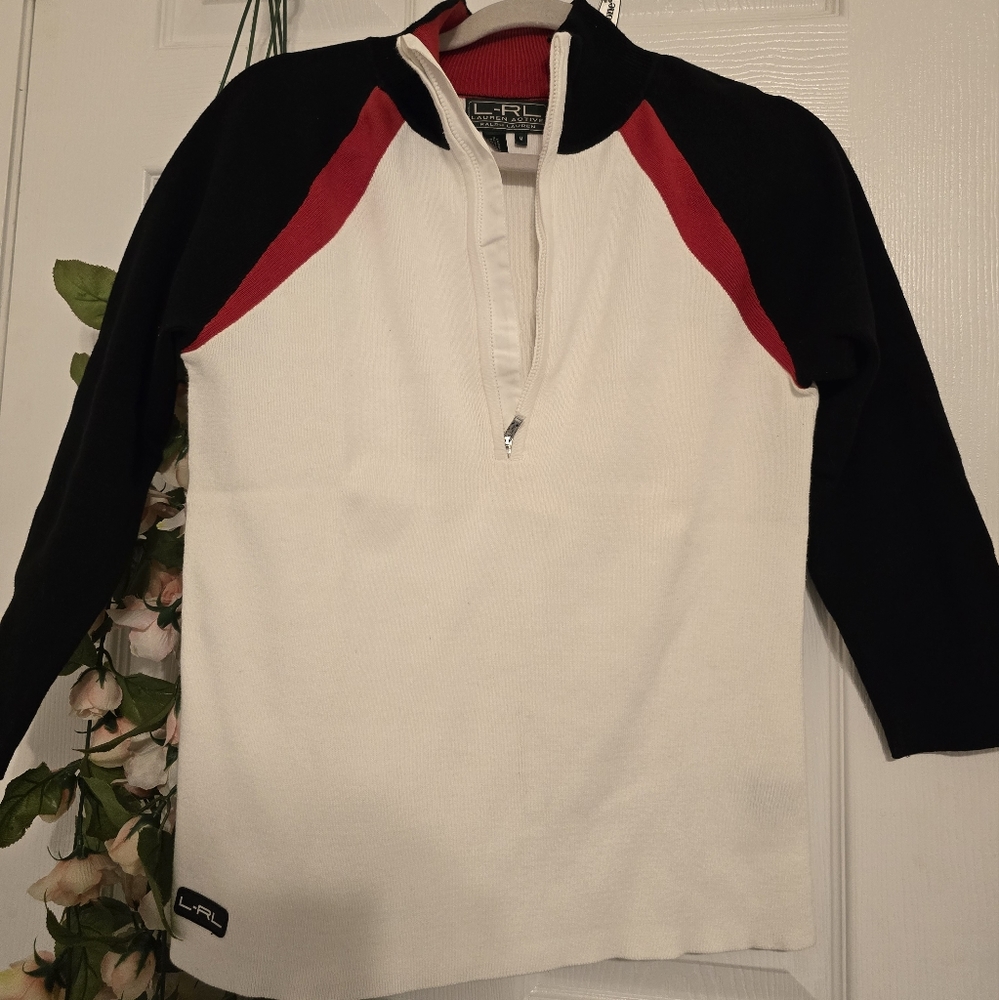 Lauren Ralph Lauren White and Black  sweater Womens Size M